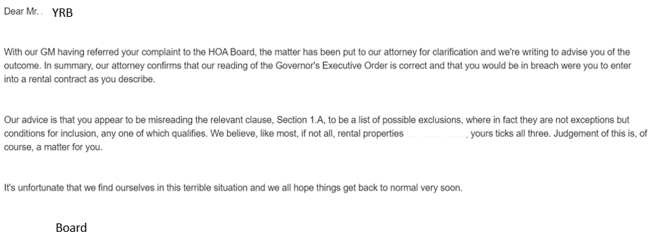 Board Response